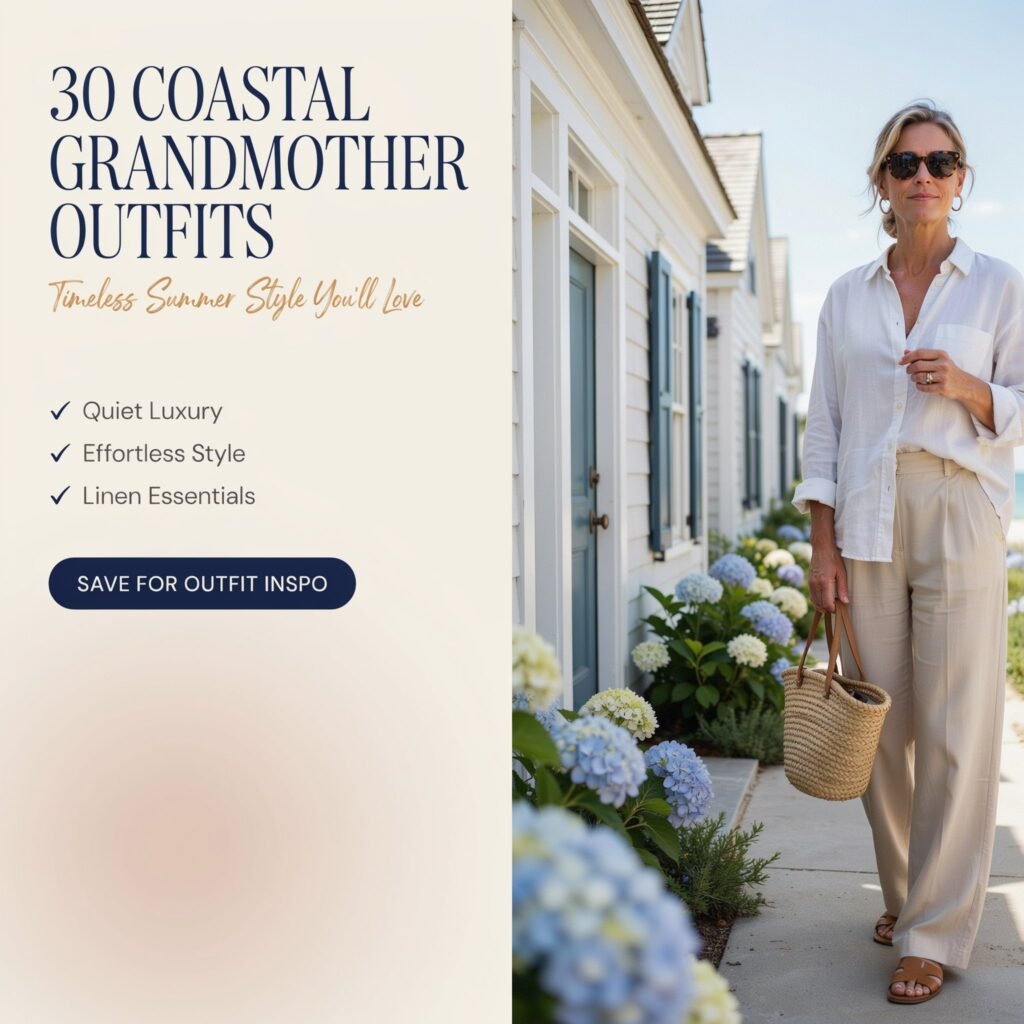 Woman wearing an all-white linen matching set with tan leather sandals, oversized sunglasses, and gold jewelry at a luxury coastal resort overlooking turquoise water with palm trees and elegant architecture.