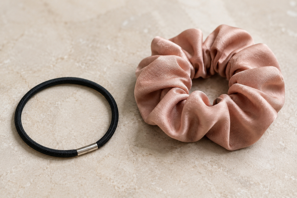 Comparison of metal-clasp elastic and fabric scrunchie