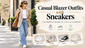 Casual blazer outfit with sneakers