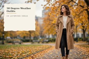 20 50 degree weather outfits with layering formulas for fall and spring